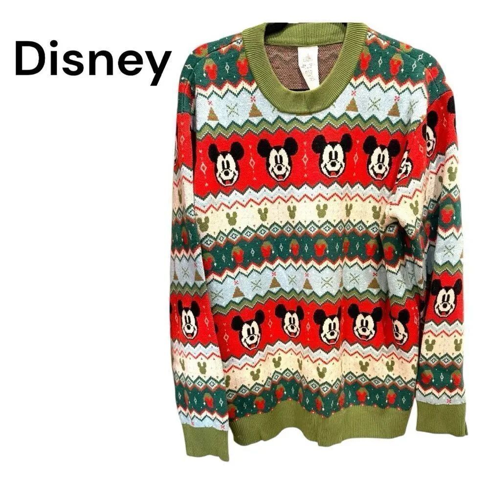 Disney Red and Green Mickey Mouse Sweater